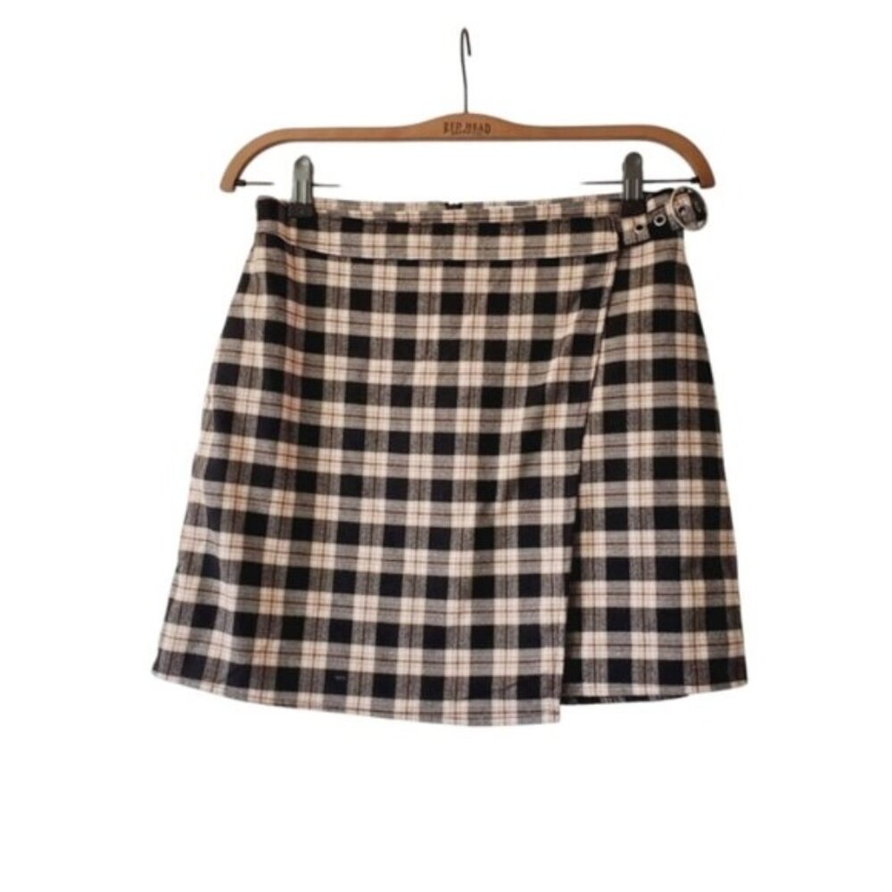 Hollister Clueless Preppy Academia Plaid High Rise 90s Wrap Skirt M - Picture 3 of 7